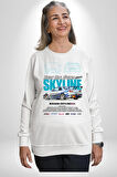 Nissan Skyline Kadın Erkek Beyaz Sweatshirt 