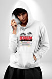K pop Aşk Sembolü Kore Sembol Kadın Erkek  Beyaz Kapüşonlu Sweatshirt Hoodie