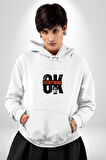 Hakim Xiyech Şampiyon Aslan Kadın Erkek  Beyaz Kapüşonlu Sweatshirt Hoodie