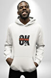 Hakim Xiyech Şampiyon Aslan Kadın Erkek  Beyaz Kapüşonlu Sweatshirt Hoodie