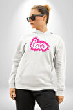 Pembe Panter Animasyon Kadın Erkek  Beyaz Kapüşonlu Sweatshirt Hoodie