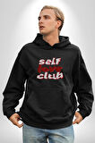 Kendini Sevme Kulübü Sokak Stili Kadın Erkek  Siyah Kapüşonlu Sweatshirt Hoodie
