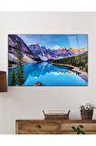 Dağ Yansıma Manzara Cam Tablo 4mm Dayanıklı Temperli Cam Mountain Reflection Landscape Glass Table
