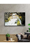 Ağaç Irmak Manzara Cam Tablo 4mm Dayanıklı Temperli Cam Tree River Landscape Glass Wall Art