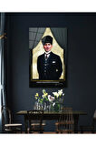 Atatürk Portre Cam Tablo Modern Ev Ofis Salon Hediyelik Büyük Tablo Duvar Dekoru
