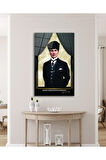 Atatürk Portre Cam Tablo Modern Ev Ofis Salon Hediyelik Büyük Tablo Duvar Dekoru