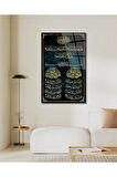 İhlas , Felak ve Nas Suresi Cam Tablo Dini İslami Modern Ev Ofis Salon Hediyelik Tablo