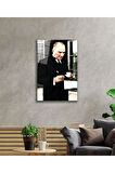 Atatürk Cam Tablo 4mm Dayanıklı Temperli Cam, Atatürk Glass Wall Art