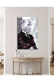 Atatürk Portre Cam Tablo Modern Ev Ofis Salon Hediyelik Büyük Tablo Duvar Dekoru