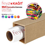 PlotterSarf® Cotton Kanvas Matt % 100 Pamuk Tuval 380gr Pigmet ve Dye İç Mekan 107cmx 20 mt (1 Rulo)