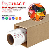PlotterSarf® Polyester Mat Kanvas 260 gr Waterproof Tuval İç Mekan 107cm x 30 mt (1 Rulo)