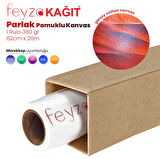 PlotterSarf® Cotton Kanvas Parlak % 100 Pamuk Tuval 380gr Ecosolvent Latex Uv Uyumlu 62cmx 20 mt (1 Rulo)