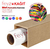 PlotterSarf® Cotton Kanvas Matt % 100 Pamuk Tuval 380gr Pigmet ve Dye İç Mekan 76cmx 20 mt (1 Rulo)