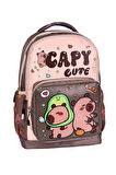 3’Lü İlkokul Capy Cute Baskılı, Erkek Çocuk Beslenmeli Ve Kalemlikli Okul Çantası