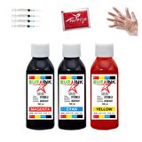 HP Deskjet 3833 / 3834 / 3835 Uyumlu Kartuş Mürekkep Seti 3 x 100 ml Renkli