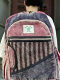 %100 Organik  Bordo Hemp Sırt Çantası, Organik Çanta, Festival Çantası, Laptop Çantası