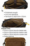 Cappadocia Vintage 4009 Ephesus Salaş Omuz Postacı Antik Kahverengi 14 inç inch Laptop Okul Seyahat Günlük Vintage Pamuk Çanta