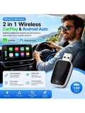 Luve Store 2in1 Kablosuz CarPlay Android Auto Adaptör Wireless Dönüştürücü USB Type-C OTG Mini Araç Bağlantı Aparatı
