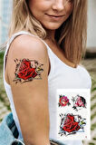 Caş Dekorasyon Üçgen Gül Geçici Dövme Tattoo