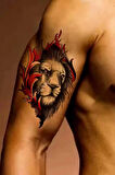 Caş Dekorasyon Aslan Figürlü Geçici Dövme Tattoo