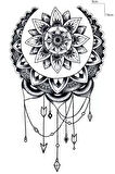 Caş Dekorasyon Lotus Figürlü Geçici Dövme Tattoo