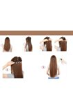 Isıya Dayanıklı Yarımay Çıt Çıt Saç Kahve Sarı Ombre/Dalgalı/ 60 Cm / 110 Gr / HT2T27