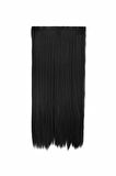 Caş Dekorasyon Isıya Dayanıklı Yarımay Çıt Çıt Saç - 1B - Siyah - Düz - 60 Cm - 110 gr