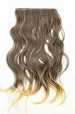 Isıya Dayanıklı Yarımay Çıt Çıt Saç - 4#/613# - Küllü Kumral Balyaj - Dalgalı - 60 Cm