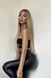 Caş Dekorasyon Isıya Dayanıklı Yarımay Çıt Çıt Saç - 16# - Bal Köpüğü - Düz - 60 Cm - 110 Gr