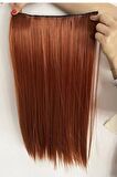 Isıya Dayanıklı Yarımay Çıt Çıt Saç - HT13 - Düz -Bakır- 70 Cm - 110 Gr