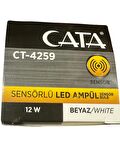 Cata CT-4259 12W 6400K (Beyaz Işık) Sensörlü E27 Duylu Led Ampul (2 Adet)