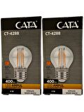 Cata CT-4288 4W 2700K (Günışığı) E27 Duylu Led G45 Filament Ampul (2 Adet)
