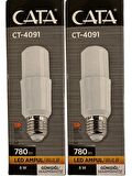 Cata CT-4091 8W 3200K (Günışığı) E27 Duylu Led Ampul (2 Adet)