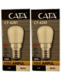 Cata CT-4261 2W 6500K (Beyaz Işık) E14 Duylu Mini Led Ampul (2 Adet)