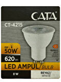 (8 Adet) Cata 8W (50W) 6500K (Beyaz Işık) GU10 Duylu Led Spot Ampul