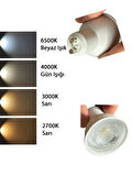 (3 Adet) Cata 9W (50W) Beyaz Işık (6500K) Dim Edilebilir GU10 Duylu Led Spot Ampul