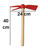 Beylini Bahçe Çapa Kazma Toprak Havalandırma Yabani Ot Temizleme Profesyonel Ergonomik Ahşap Kırmızı 40 cm