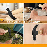 Beylini 320GR Profesyonel Ahşap Saplı Claw Çekiç 12 cm Çelik Baş Ergonomik Çivi Sökme Çakma Ergonomik Dayanıklı