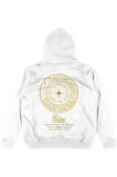 Unisex Polaris Baskılı Oversize Kapüşonlu Beyaz Sweatshirt