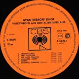 iwan Rebroff Singt Volksweisen Aus Dem Alten Russland (Folge 2) Klasik Vinly Plak alithestereo