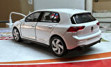 Oyuncak Metal Model Araba 1/36 Çek Bırak VW Golf 8 GTI Beyaz