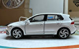 Oyuncak Metal Model Araba 1/36 Çek Bırak VW Golf 8 GTI Beyaz