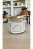 Lavanta Kokulu Doğal Soya Mum, Cam Kavanozda Lavanta Kokulu Soya Wax Mum (330 CC)