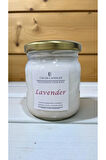 Lavanta Kokulu Doğal Soya Mum, Cam Kavanozda Lavanta Kokulu Soya Wax Mum (210 CC)