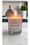 Lavanta Kokulu Doğal Soya Mum, Cam Bardakta Lavanta Kokulu Soya Wax Mum (7 cm)