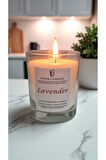 Lavanta Kokulu Doğal Soya Mum, Cam Bardakta Lavanta Kokulu Soya Wax Mum (7 cm)