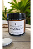 Sandal Kokulu Amber Bardakta %100 Doğal Kokulu Soya Wax Mum (6 cm-Kahverengi-Amber)