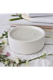 Taş Mumlukta Lavanta Kokulu %100 Doğal Soya Mum - Yuvarlak (12 cm)