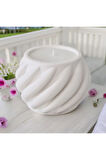 Taş Mumlukta Lavanta Kokulu %100 Doğal Soya Mum - Yuvarlak (9 cm) Spiral