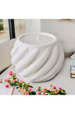 Taş Mumlukta Lavanta Kokulu %100 Doğal Soya Mum - Yuvarlak (9 cm) Spiral